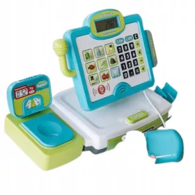    Casa de marcat pentru copii cu microfon, scanner, cantar, accesorii FREEON