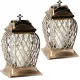 Set 2 Lumânări Elegante pentru Mormânt, Decorative, Aurii cu Motiv Floral