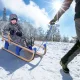  Sanie de zapada, sanie pliabila pentru copii cu spatar, sanie din lemn