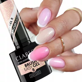    Claresa Gel intr-o sticla cu pensula Brush easy gel 8 mediu bej cu particule