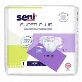 Pantaloni scutec Seni Super Plus pentru adulti L 10 BUC.