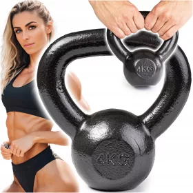    KETTLEBELL GREUTATE PENTRU EXERCIȚII KETTLEBELL GHTERĂ FONTĂ Gantera FITNESS 4KG