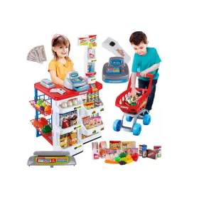  Supermarket de jucării cu casă de marcat și cărucior