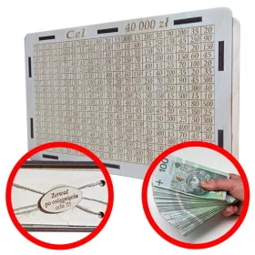    Pușculiță grafică 40.000 PLN cadou mare 30 cm/19 cm sume reale