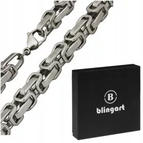    Colier cu lanț de oțel pentru bărbați, țesătură bizantină ROYAL, 123g 8mm STEEL