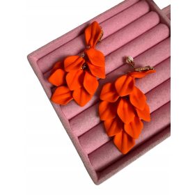    Agrafe lungi acrilice pentru urechi, portocaliu, deschis, c40