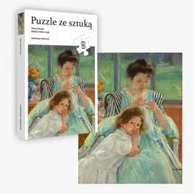    Puzzle cu o poză: O tânără mamă coase - Cassatt (60 piese)