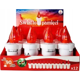   Set 12 Lumânări LED CORTINA Memor Red pentru Cimitir cu Baterii Incluse