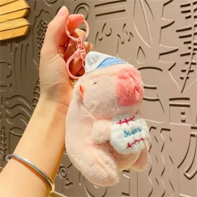    1 bucăți Cartoon Capybara pandantiv jucărie de plus păpușă geantă ornament pentru agățat cute Kapi
