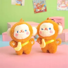    Breloc maimuță banană de pluș scurtă rucsac pandantiv cadou de desene animate păpușă moale