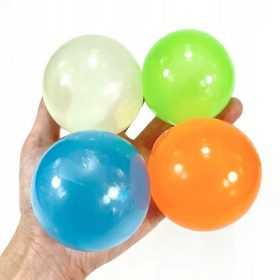    Mingi Antistres Sticky Glowing 4 Bucuri 45mm Jucărie Antistres