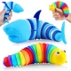  Jucării Fidget Slug, Jucărie senzorială Fidget pentru copii, Jucărie pentru ameliorarea stresului