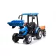  MEGA Tractor alimentat cu baterii pentru copii cu remorca D68 Albastru 24V