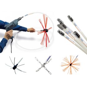    Set combinat puternic CYKLON 12m - curățător de coș de fum cu 3 capete pentru un burghiu