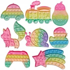   Cute Cartoon Fidget Reliver Stres Toys Simple Dimple Push Bubble Antistress