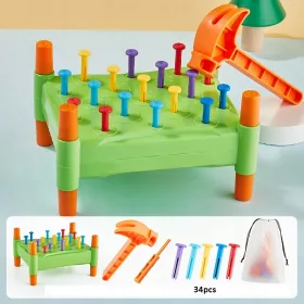    Montessori Nail Screw Jocuri Jucării de antrenament motric fin Învățare senzorială Culoare