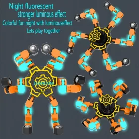   1 buc/lot Fidget Spinner Luminous Deformation Decompression Luminous Gyro