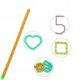    1 bucată Wacky Tracks Snap and Click Fidget Toys Kids Autism Snake Puzzles Class