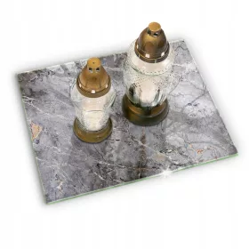  Suport Elegant din Sticlă Temperată pentru Lumânări Memorial 52x40 cm
