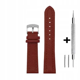    Curea maro din piele de 16 mm DILOY P178.16.8 + instrument GRATUIT