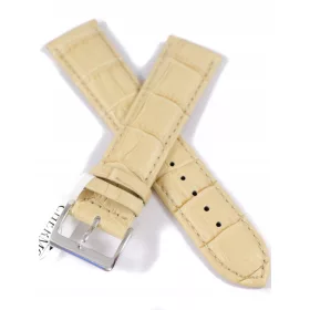    Curea ceas lungă XL din piele bej - 22 mm - piele model crocodil