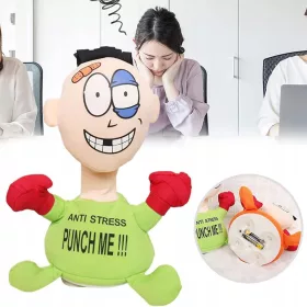    Păpușă Punch Me pentru ameliorarea stresului, jucărie interactivă cu sunet