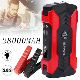    Alimentare de urgență Starter auto Powerbank LCD 28000mAh 12V 800A