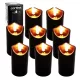 Set de 8 Lumânări LED Negre Cortina, Fără Emisii de CO2, Înălţime 9,5 cm