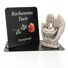   Znicz Statuetka Personalizată pentru Mormânt cu Suport - Detalii Rafinate