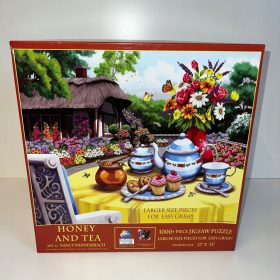    Puzzle 1000 MIERE ȘI CEAAI odată asamblate, piese mari SOARE AFĂRĂ