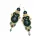  Cercei lungi soutache din aur verde "Chiara" cu agat muschi