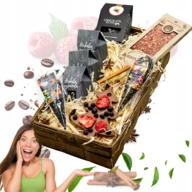    Cos Cadou Cadou de Craciun Sub Pomul de Craciun Set Ceai Ciocolata Fructe