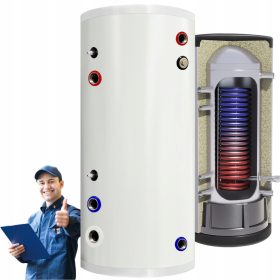    Rezervor ACM, boiler inox, 200l, rezervor tampon cu serpentina 2,8m^2