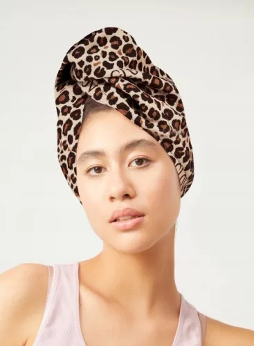 Turban de păr GLOV Hair Wrap cu model leopard