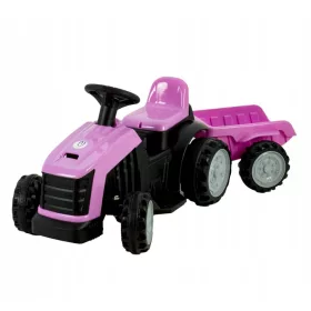   Tractor alimentat cu baterii pentru copii + remorcă TRAK-SX-1 - ROZ