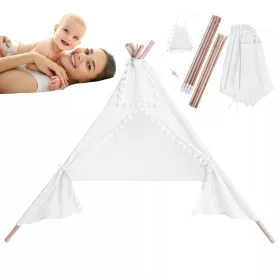    Cort copii TIPI TEEPEE LAMPKI Perne de joaca albe pentru camera