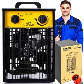    Încălzitor electric, încălzitor FARELKA, suflantă cu termostat forțat de 5 kW