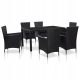 Set Mobilier de Grădină din Rattan Negru 150x90x75 cm