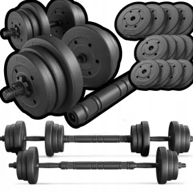    Haltere bituminoase reglabile cu haltere 40kg Set gantere 2x20kg + PLAN!!!