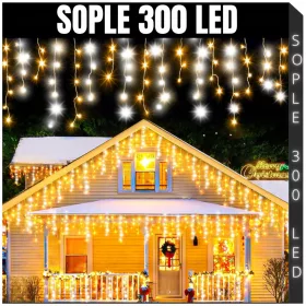    Cortina luminoasa lumini de Craciun tituri LED 300 galben cald 201 - 300 lumini