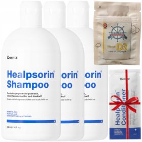  Szampon Dermatologiczny Healpsorin™ pentru Psoriazis și Dermatită Seboreică - 3 buc x 500 ml