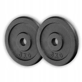  GREUTĂȚI PUCK FONTĂ 2x5KG SET GREUTĂȚI PLACI 26mm 10KG