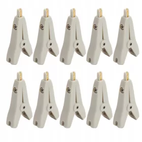    Set de 10 conectori de cleme crocodiș din alamă cu finisaj auriu de 25 mm