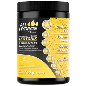   Supliment Izotonic AllHydrate cu Cafeină 200 mg și Electroliți Naturali - 745 g, 50 de porții