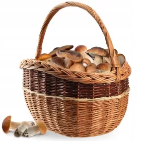   Coș împletit manual Kadax K9162 din nuiele, 43 × 30 × 43 cm