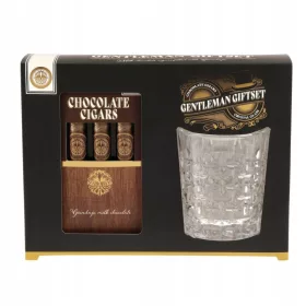    Set Becky's de ciocolata cu lapte gianduja cu aroma de vanilie + pahar
