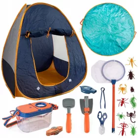    SET CASĂ CORT CAMPING PENTRU MICUL EXPLORATOR NATURALIST TRAVELER 21buc