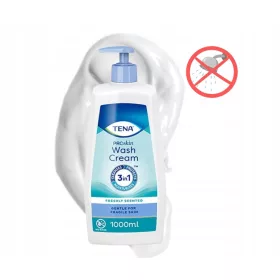   Crem de Spălat TENA ProSkin pentru Piele Sensibilă și Uscată, fără Clătire, 1000 ml