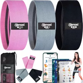    SET DE 3 BANDE DE ȘOLD GUM pentru antrenament de stretching, benzi de rezistență 36 cm