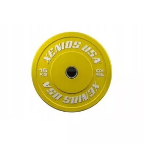    Xenios USA Greutate placa cauciuc galben cu inel de otel 5cm 15 kg